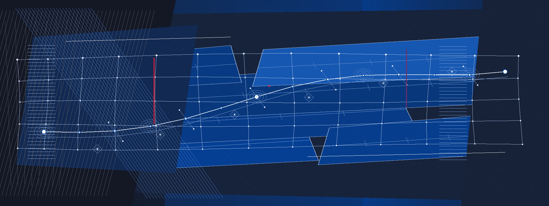 Staggered blue panels on a white grid, a white line curving upward across them: You Go Media ecommerce SEO
